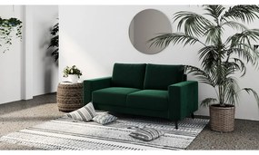 Ciemnozielona aksamitna sofa Ghado Fynn, 168 cm