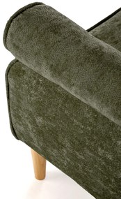 Fotel wypoczynkowy klasyczny uszak HERMES oliwkowy tkanina MARKOS 14-#12