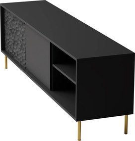 Czarny stolik RTV z frontem 3D Bullet