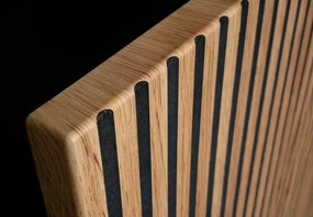 Stolik nocny Shark 54 cm nowoczesny ryflowany MDF szafka nocna do sypialni elegancka z ABS