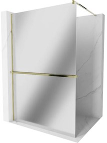 Mexen Kioto+ ścianka prysznicowa z półką Walk-in 70 x 200 cm, lustro, złota - 800-070-121-50-50