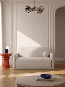 Sofa rozkładana Nido trzyosobowa 140 cm z pojemnikiem - jasny beżowy boucle Quelle 03