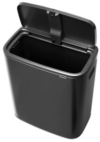 Ciemnoszary stalowy kosz na śmieci otwierany na dotyk 60 l Bo Touch Bin – Brabantia