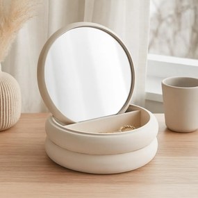 Szkatułka na biżuterię z lusterkiem, 17,5 x 17,5 x 9 cm