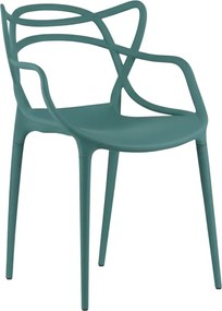 Petrolowy plastikowy krzesło KATO