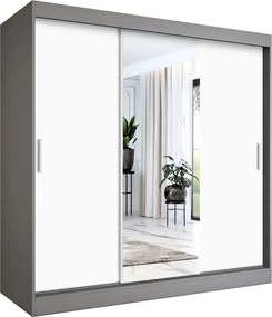 Szafa przesuwna antracyt + biały 200 cm R8-Z68