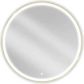 Mexen Esso lustro łazienkowe podświetlane, okragłe 100 cm, LED 6000K, antypara, rama złota - 9825-100-100-611-50