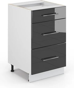 Szafka dolna do kuchni antracyt wysoki połysk 50x51.6x82 fame-line