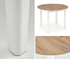 Rozkładany stół z okrągłym blatem Ringo dąb craft / biały