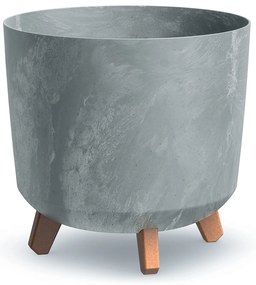 Donica ogrodowa okrągła Gracia Tubus Beton Effect 30 cm szary PROSPERPLAST