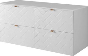 Meble łazienkowe, Biały Mat, 120 x 57 x 46 cm, złote uchwyty