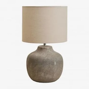 Lampa Stołowa Uvalin 45cm Ceramiczno-lniana Grey - Sklum
