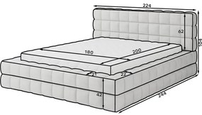 Niebieskie tapicerowane łóżko dwuosobowe ze schowkiem ze stelażem 180x200 cm Dizzle – ELTAP