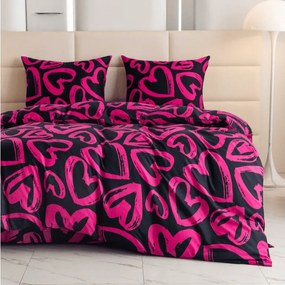 PrzytulneMieszkanie.pl PrzytulneMieszkanie.pl Pościel z mikrofibry AMORYS różowa Rozmiar pościeli: 2 szt 70 x 80 cm | 160 x 200 cm