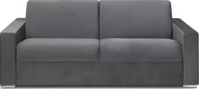 Kanapa 4-osobowa z ekspresowym mechanizmem rozkładania z weluru CALITO - Antracytowy - Wymiary miejsca do spania: 160 cm - Materac 18 cm z pamięcią kształtu