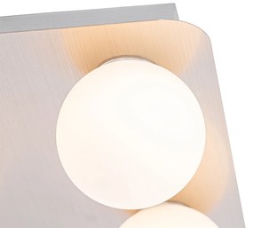 Zewnetrzna Nowoczesna lampa sufitowa do łazienki ze stali kwadratowa 4-punktowa - Cederic Nowoczesny Oswietlenie zewnetrzne