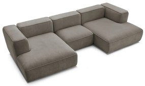 Szarobrązowy narożnik z materiału bouclé (w kształcie litery U) Zephyr – Bobochic Paris