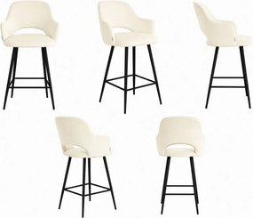 Hoker Milano krzesło barowe tkanina Welur podstawa metalowa : Kolor nogi - Czarna stożek, Kolor tkaniny - VELVET - MG50, Typ siedziska - Siedzisko obrotowe 360°