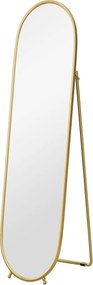 HOMCOM Owalne Lustro Pełnej Długości - Metalowa Złota Rama, 40x160cm - Wolnostojące lub Na Ścianę