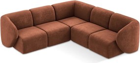 Narożnik z tkaniny szenilowej w kolorze terakoty Lani – Makamii