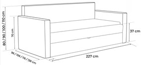 Łóżko młodzieżowe LUMI I z dodatkową powierzchnią spania - 80x200
