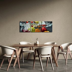 Obraz - Owoce (z zegarem) (90x30 cm)