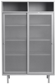 Szara metalowa szafka z drzwiami przesuwnymi 90x140x40 cm Veep – Unique Furniture