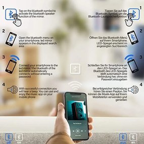 Aquamarin Lustro łazienkowe z oświetleniem LED, 80 x 60 cm