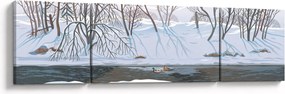 Obraz - Lis w zimowym krajobrazie (170x50 cm)