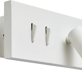 Zestaw 2 nowoczesnych lamp ściennych białych z regulacją i USB-C, w tym LED - Modric