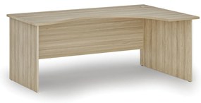 Ergonomiczne biurko PRIMO WOOD, 180x120 cm, prawe, dąb naturalny