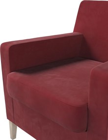 Pokrowiec na fotel Karlstad kolor czerwony tkanina połyskliwa, welwetowa