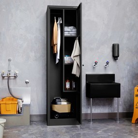 Metalowa szafa gospodarcza AGNES, 500 x 1850 500 mm, czarna