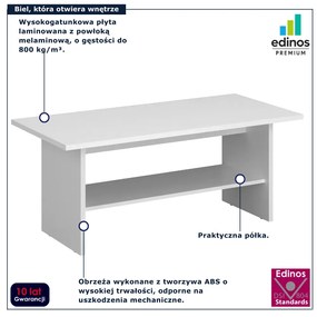 Biała ława skandynawska z półką F1-B47