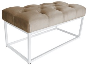 Ławka CHESTERFIELD LOFT podstawa biała pufa podnóżek MG06