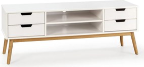 Kolumna RTV Baku 1 drzwi i 2 szuflady kolor biały, 140 cm.