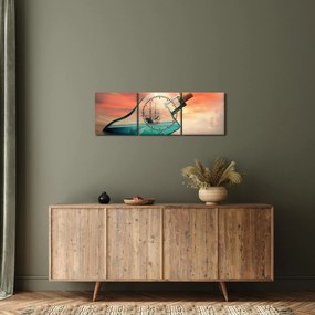 Obraz - Życie w butelce (z zegarem) (90x30 cm)