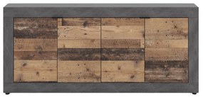 Komoda Czterodrzwiowa BLAGO 180 cm Ciemny Dąb/Czarny Loft