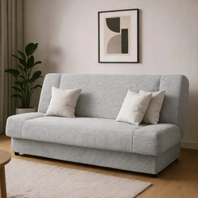 Sofa z Funkcją Spania PIANO Rozkładana Wersalka Dwuosobowa Szara Sztruksowa Nowoczesna do Salonu