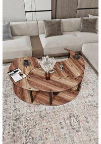 Zestaw stolików konferencyjnych Yin Yang Walnut, 3 szt.