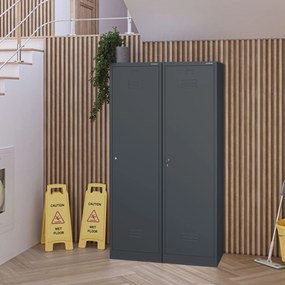 Metalowa szafa gospodarcza AGNES, 500 x 1850 x 500 mm, antracyt