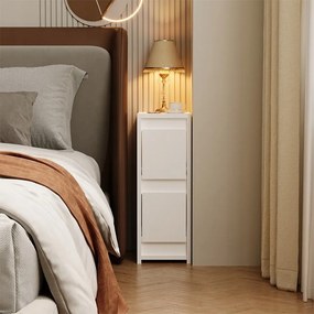 Szafka nocna biała z 2 szufladami - 55 cm
