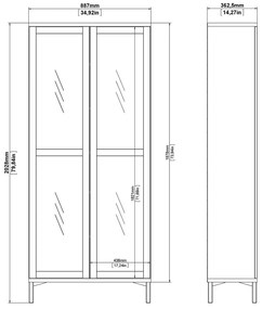 Czarno-naturalna witryna w dekorze orzecha 89x203x36 cm Roomers – Tvilum