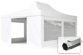 TOOLPORT 4x6 m Namiot Ekspresowy PROFESSIONAL Alu 50 mm, ze ścianami bocznymi, okna panoramiczne , biały - (582031)