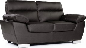 Sofa z odtworzonej skóry i PVC „Dallas” - 169 x 88 x 90 cm - 2-osobowa - Chocolat