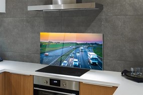 Panel szklany do Kuchni Autostrada pod Błękitnym Niebem