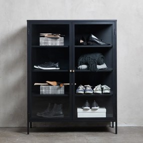 Czarna metalowa witryna 110x140 cm Carmel – Unique Furniture