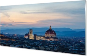 Panel nad Blat Kuchenny Katedra w Świetle Nocnej Iluminacji