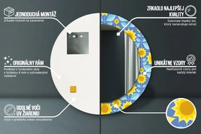 Geometryczne słoneczniki Lustro dekoracyjne okrągłe