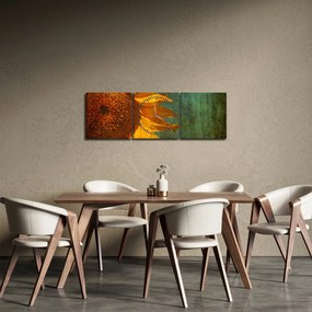 Obraz - Słonecznik (z zegarem) (90x30 cm)